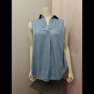 NWT Renuar Tencel Sleeveless Denim Blouse